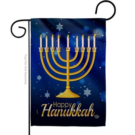 ORNAMENT COLLECTION Ornament Collection G192143-BO 13 x 18.5 in. Happy Hanukkah Garden Flag with Winter Double-Sided Decorative Vertical Flags House Decoration Banner Yard Gift G192143-BO